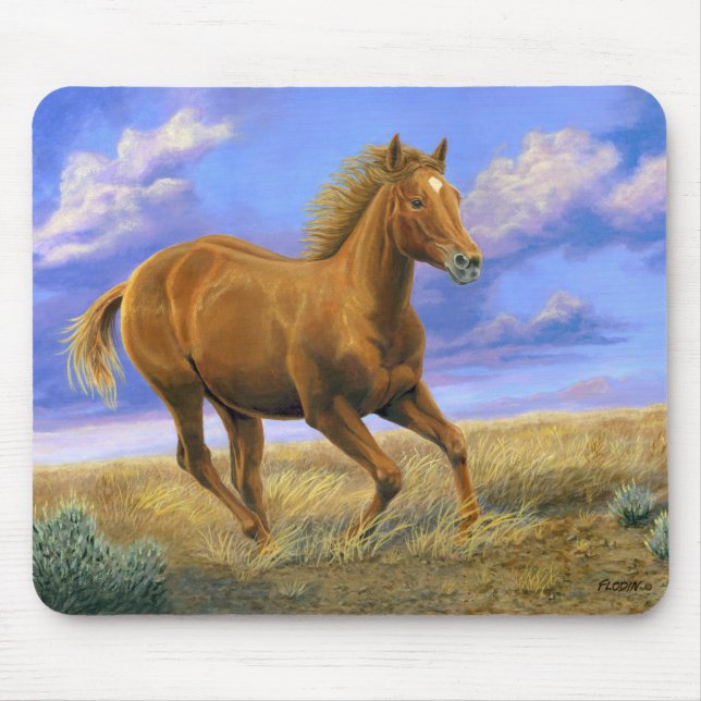 “Unbridled Freedom” Quarter Horse Running Mouse Pad (Front)