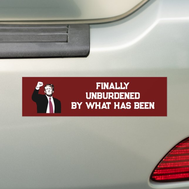 Unburdened Bumper Sticker (On Car)