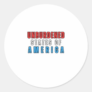 Unburdened States Of America Text Classic Round Sticker
