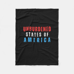 Unburdened States Of America Text Fleece Blanket