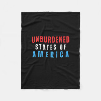 Unburdened States Of America Text  Fleece Blanket