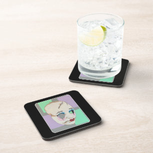 'Uncanny Valley' Painting on a Coaster