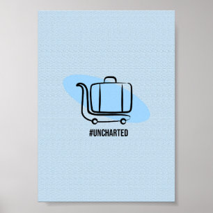 Uncharted Luggage Cart - Minimalist Airport Poster