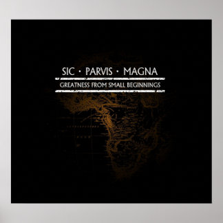Uncharted  SIC PARVIS MAGNA Black Poster