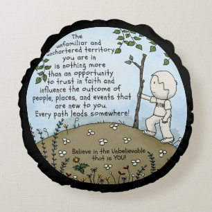 Unchartered Territory Round Cushion