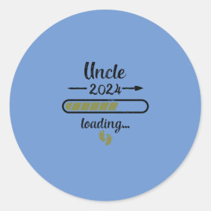 Uncle 2024 Loading Pregnancy Unc Birth Classic Round Sticker