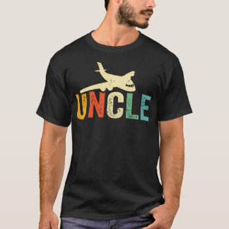 Uncle Aeroplane Pilot Plane Lover Aircraft Flying T-Shirt