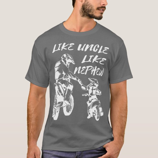 Uncle And Nephew Motocross Motorcycle Family T-Shirt (Front)