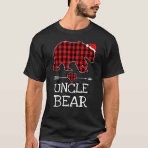 Uncle Bear Buffalo Plaid Santa Arrow Christmas Fam T-Shirt