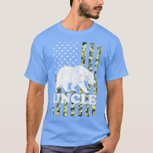 Uncle Bear Camping Hiking Camouflage USA American T-Shirt