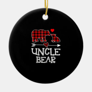 Uncle Bear Christmas Gift   Gift For Uncles Family Ceramic Tree Decoration