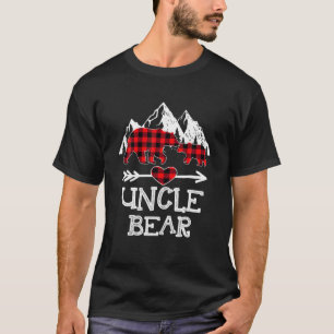 Uncle Bear Christmas Pajama Red Plaid Buffalo Fami T-Shirt