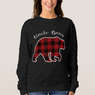 UNCLE BEAR Men Red Plaid Christmas Pajama Family G Sweatshirt