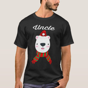 Uncle Bear Santa Hat Christmas Matching Family T-Shirt