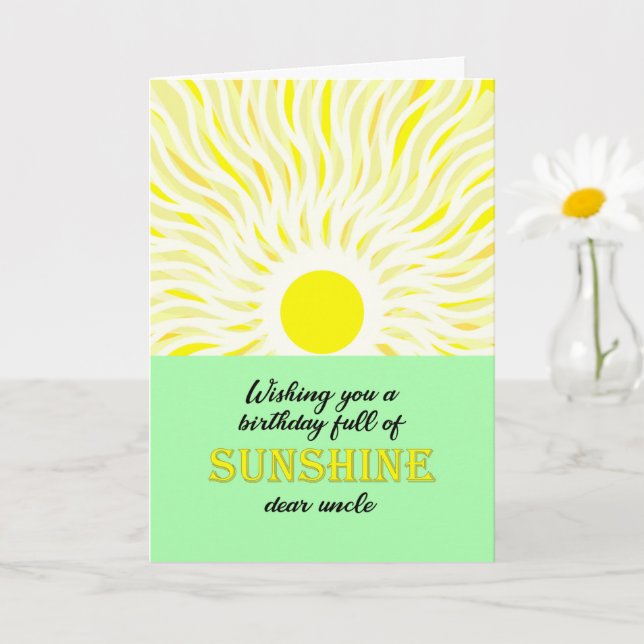 Uncle Birthday Bright Sunshine Card (Small Plant)