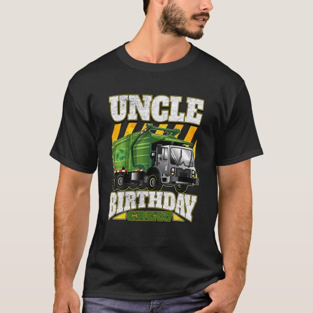 Uncle Birthday Crew - Garbage Trucks T-Shirt (Front)