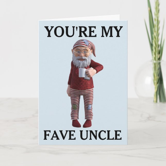 UNCLE BIRTHDAY GNOME ELF CARD (Front)