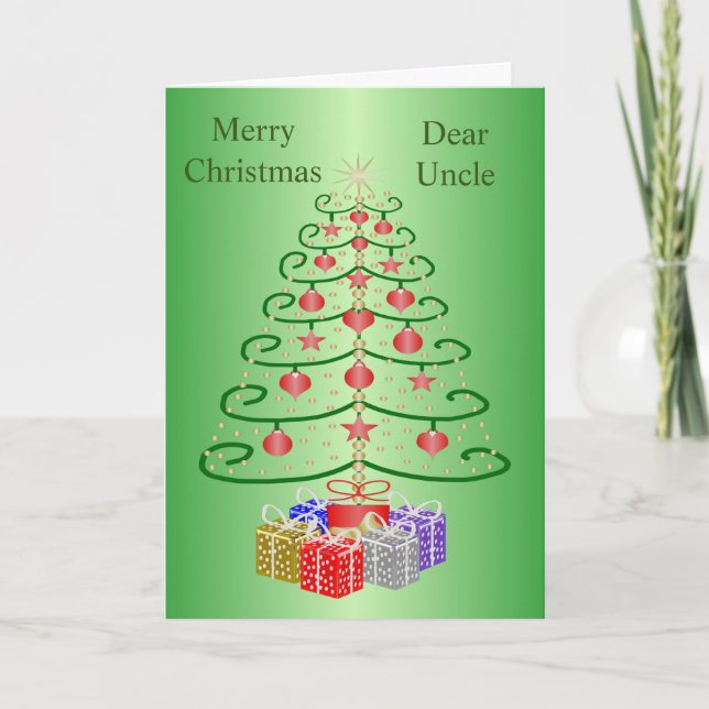 Uncle Christmas Card Christmas Tree Design (Front)