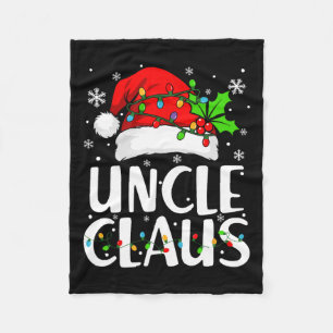 Uncle Claus Christmas Lights Pajama Family Matchin Fleece Blanket