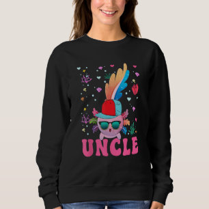 Uncle Cute Axolotl Sunglasses Wearing Cap Costume Sweatshirt