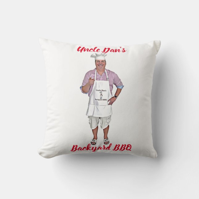 Uncle Dan's Backyard BBQ Pillow (Front)