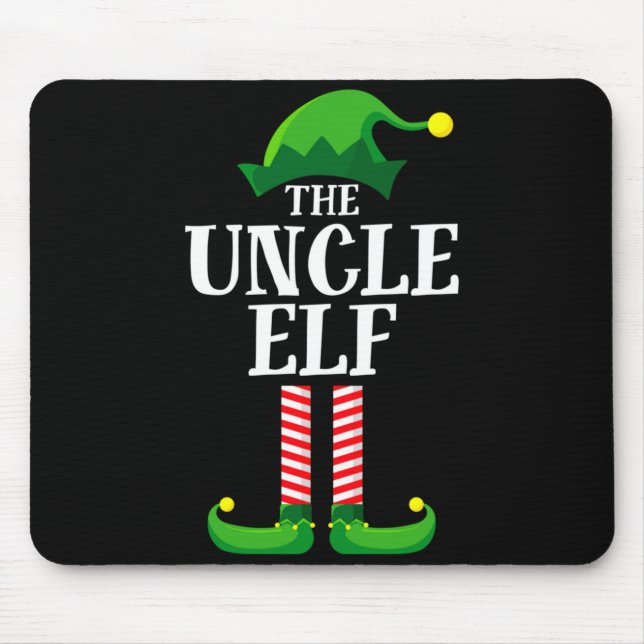 Uncle Elf Matching Family Christmas Party Pajama  Mouse Pad (Front)
