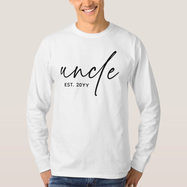 Uncle Established Elegant Typography New Uncle T-Shirt (Front)