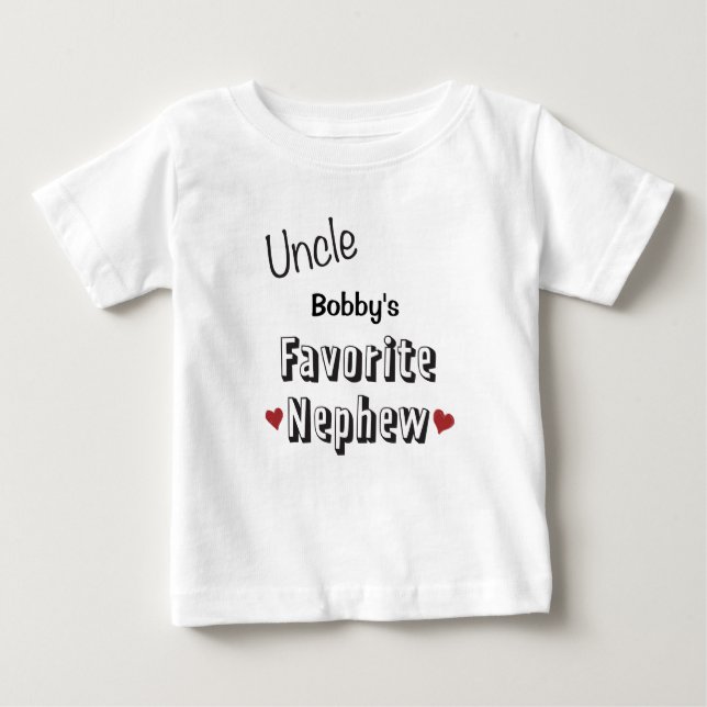 Uncle Favourite Nephew Baby T-Shirt Personalised (Front)