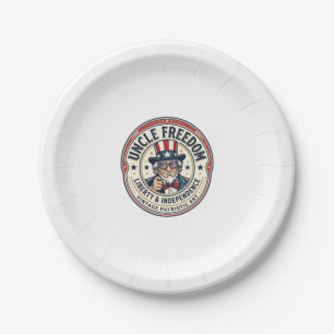 Uncle Freedom Patriotic Uncle Sam Founding Charact Paper Plate