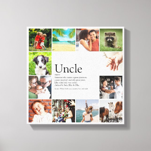Uncle, Funcle Definition 12 Photo Collage Canvas Print (Front)