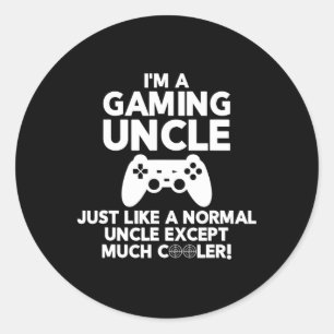 Uncle Gamer Funny Gaming Video Game Shirts  Classic Round Sticker