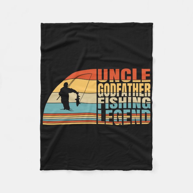 Uncle Godfather And Fishing Legend  Fleece Blanket (Front)