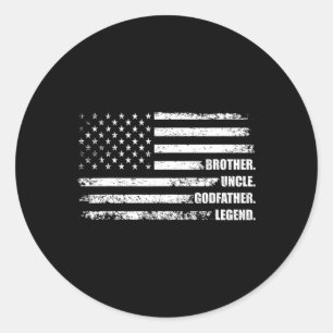 Uncle Godfather Legend Fun Best Funny Uncle  Classic Round Sticker