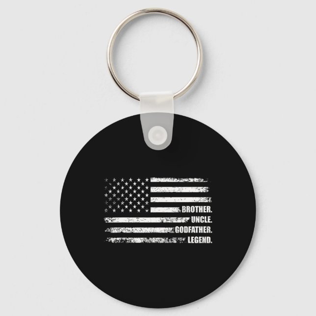Uncle Godfather Legend Fun Best Funny Uncle  Key Ring (Front)