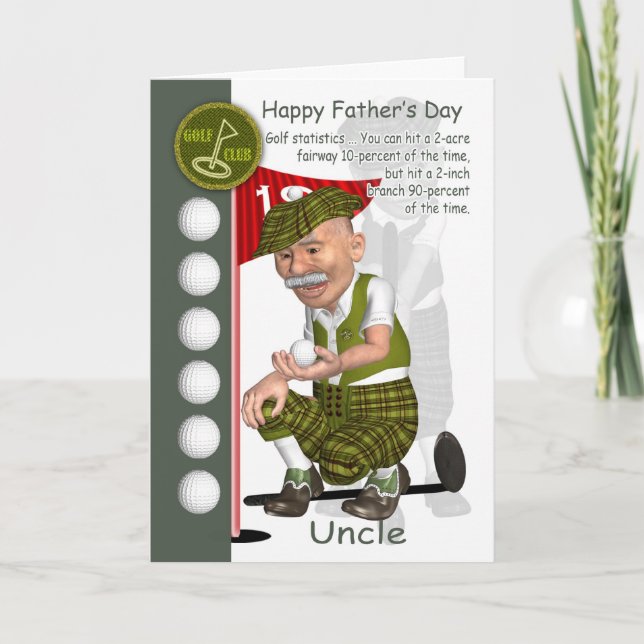 Uncle Golf Father's Day Greeting Card (Front)