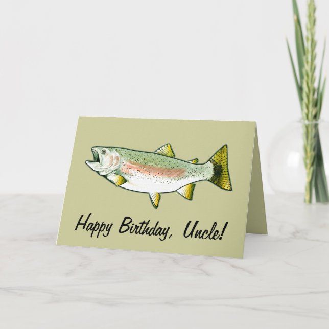 Uncle Happy Birthday: Rainbow Trout Card (Front)