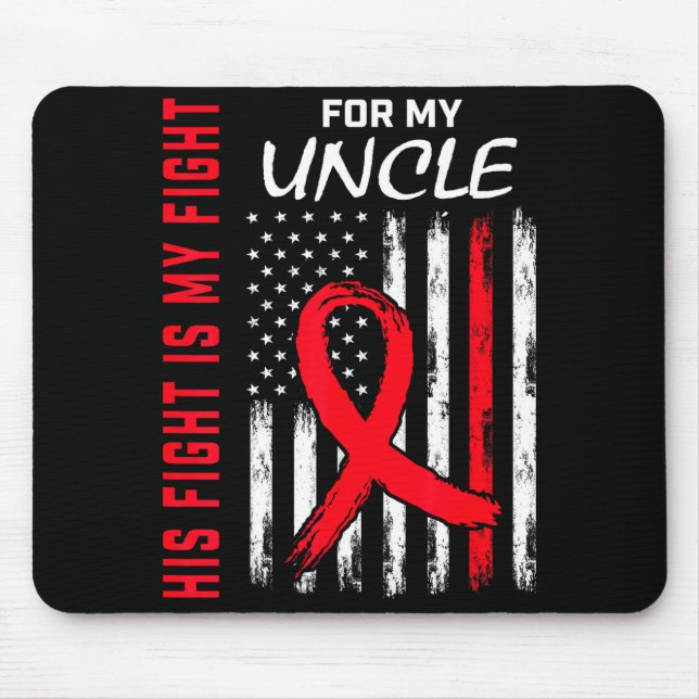 Uncle Heart Disease Awareness Month Products Ameri Mouse Pad (Front)