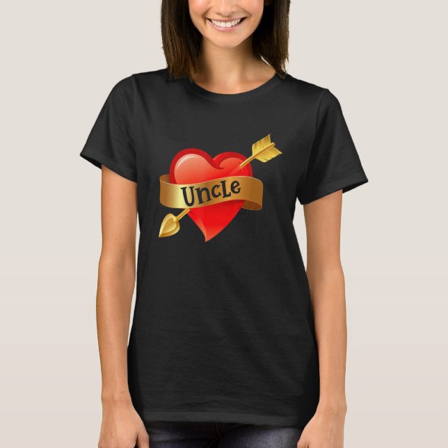 Uncle Heart Love Happy Valentines Day Cupid Uncle  T-Shirt (Front)
