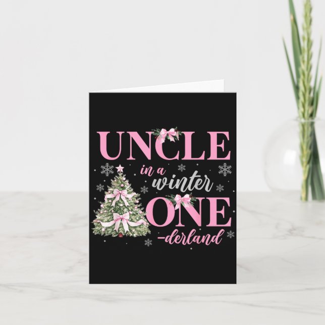Uncle In A Winter Onederland Birthday Girl Christm Card (Front)