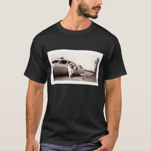 Uncle in bunny suit black tee