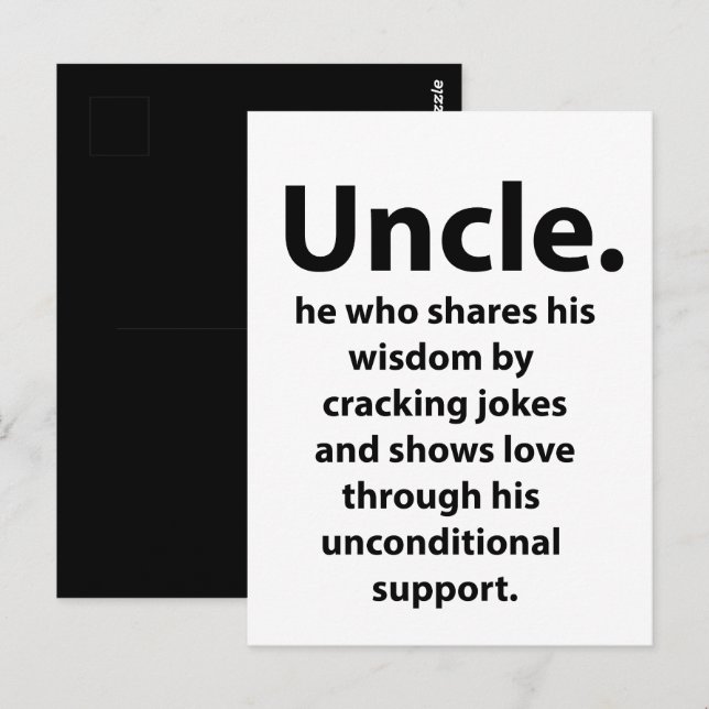 Uncle Inspirational Funny  Postcard (Front/Back)
