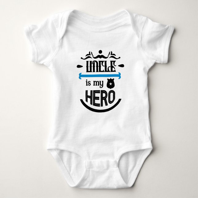 Uncle Is My Hero Baby Bodysuit (Front)