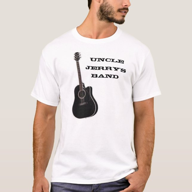 Uncle Jerry's Band - Black Guitar T-Shirt (Front)