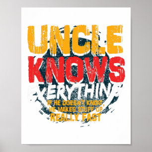 Uncle Knows Everything Funny Uncle Fathers Day Gif Poster