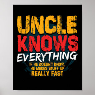 Uncle Knows Everything Funny Uncle Fathers Day Gif Poster