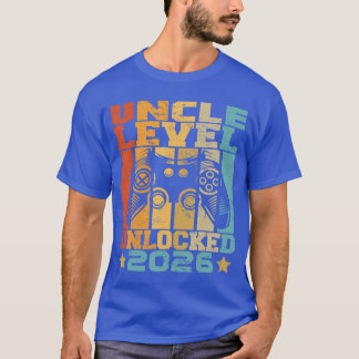 Uncle Level Unlocked 2026 Baby Announcement Uncle  T-Shirt