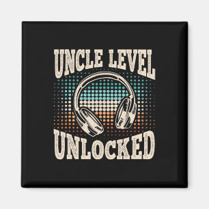 Uncle Level Unlocked Video Gamer Gaming Retro Game Magnet