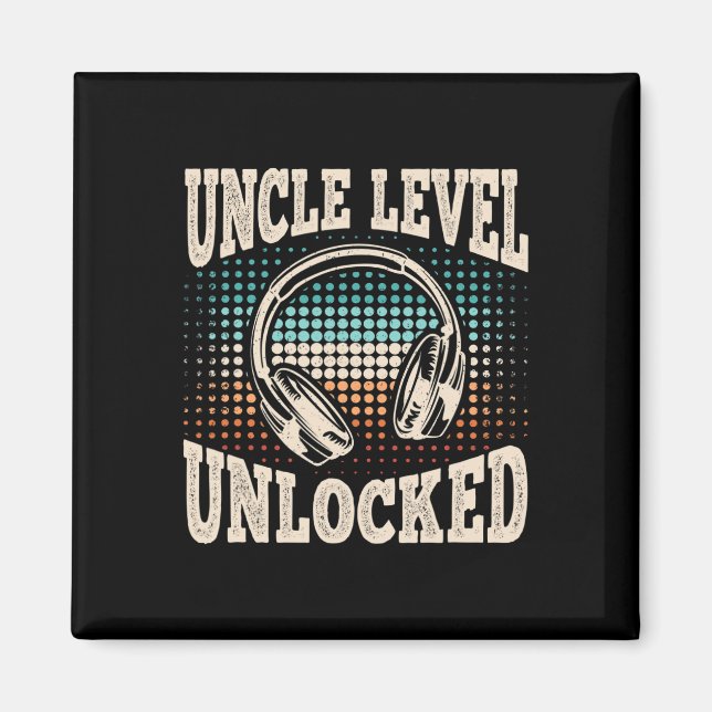 Uncle Level Unlocked Video Gamer Gaming Retro Game Magnet (Front)