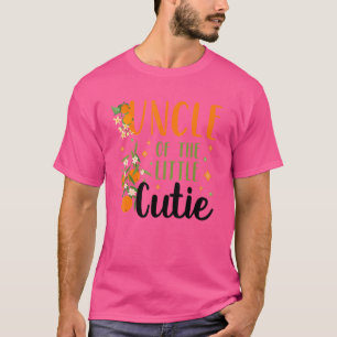 Uncle Little Cutie Baby Shower Orange 1st Birthday T-Shirt