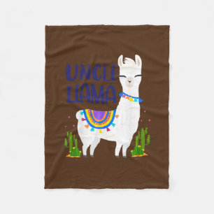 Uncle Llama Uncle Of The Birthday Llama Family Fleece Blanket